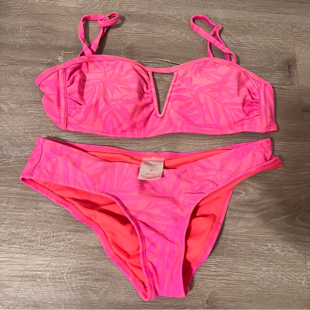 Xhilaration Neon Pink Bikini Set